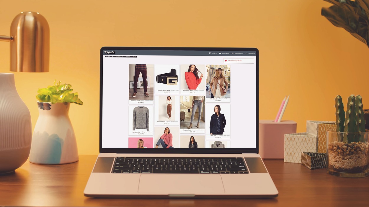 Mockup présentant la réalisation s'un shop online KopaChic