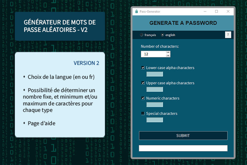 Mockup présentant l'application new-pass-generator